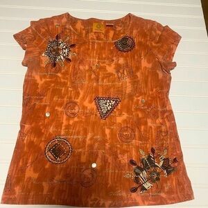 Ruby Rd. Auburn  Embroidered Print Women’s Top Size S Great Condition